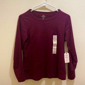 JCPenney Women's Burgundy and Red T-shirt